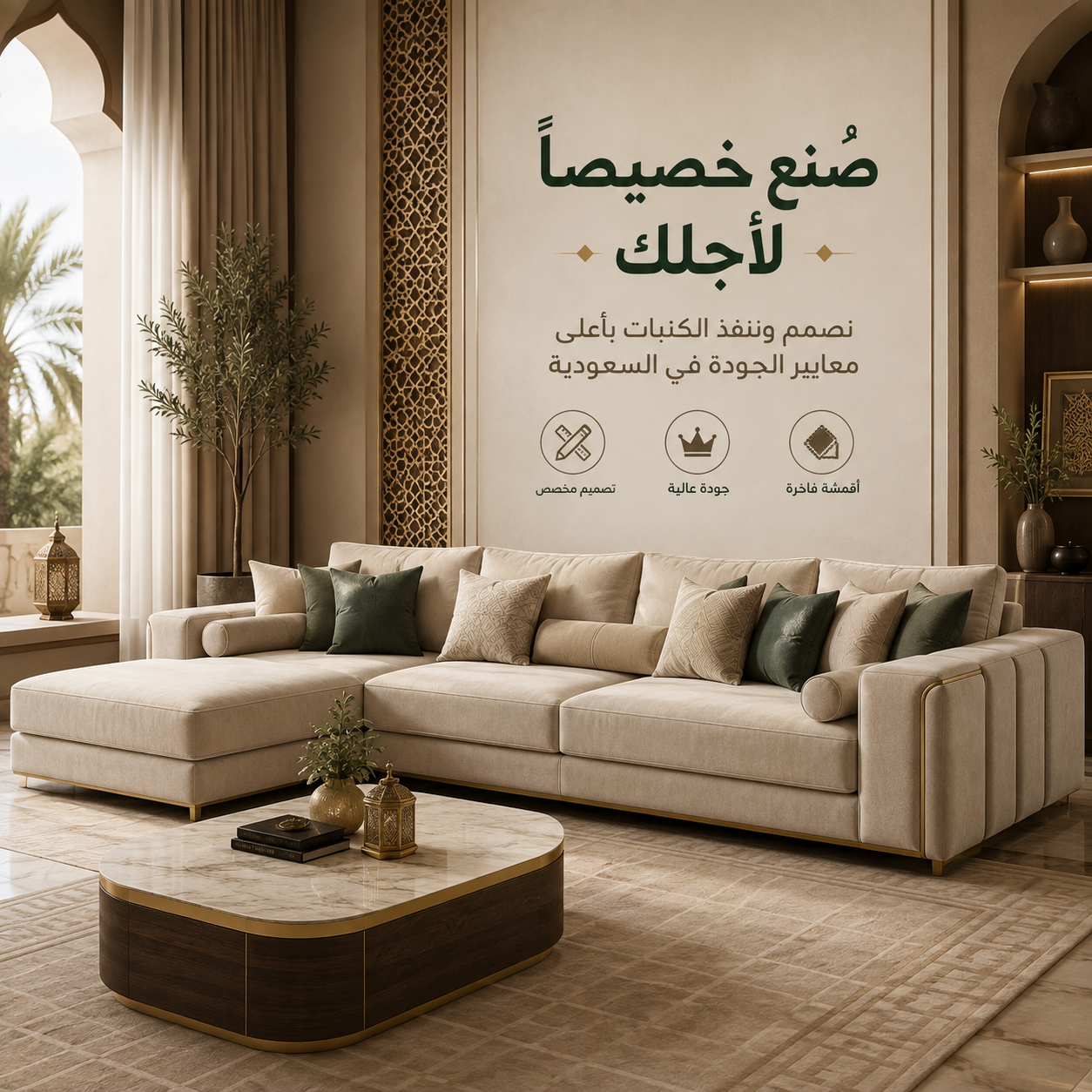Custom Bouclé Sofa Set in Riyadh